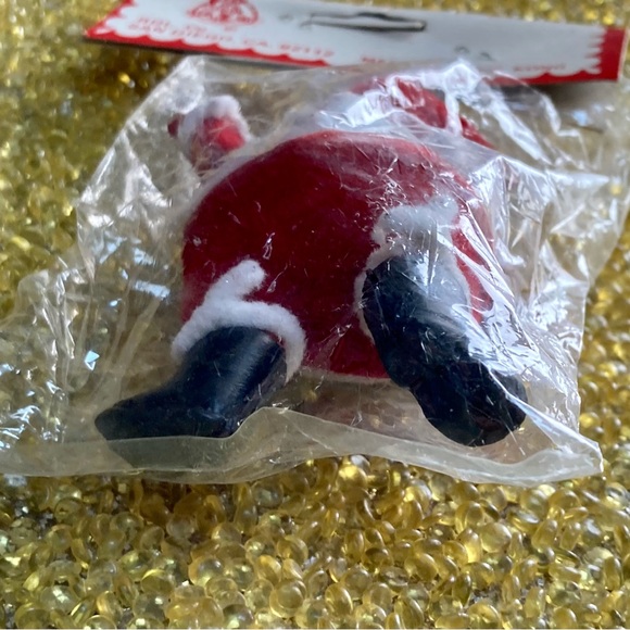 Awesome Vintage Flocked Santa NIP - Picture 6 of 6